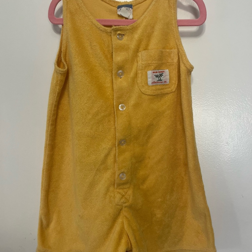 Yellow Sleeveless Button-Up Romper